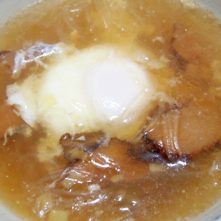 まるっと卵の中華春雨スープ